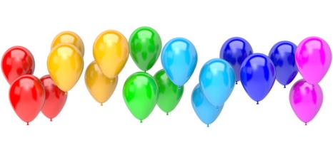 Stripe of Rainbow Color Balloons to remind you of a heavenly balloon ride!