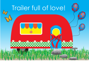 Free scrapbook image:  Trailer full of love! CAUTION:  use with lovingkindness. xox